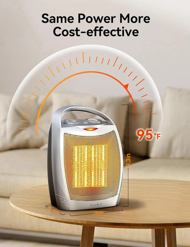 Givebest Calentador De Espacio Para Uso En Interiores, Cale. Plateado 110v